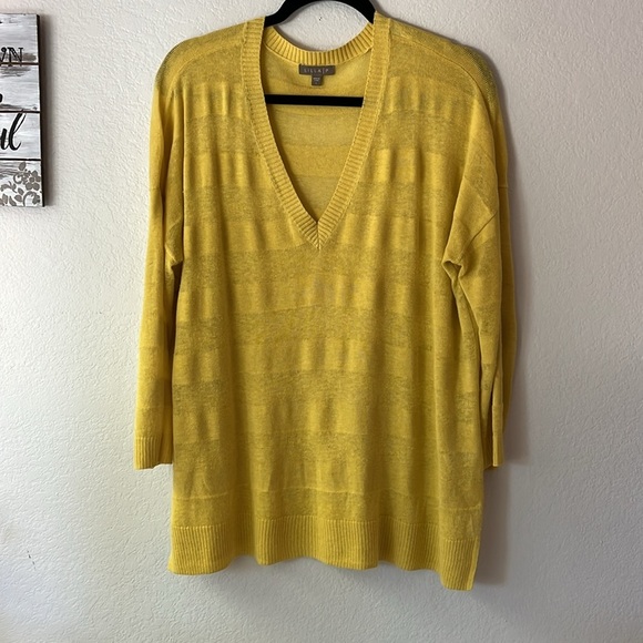 Lilla P Yellow Crew Neck Sweater with Ribbed Knit - Picture 3 of 10